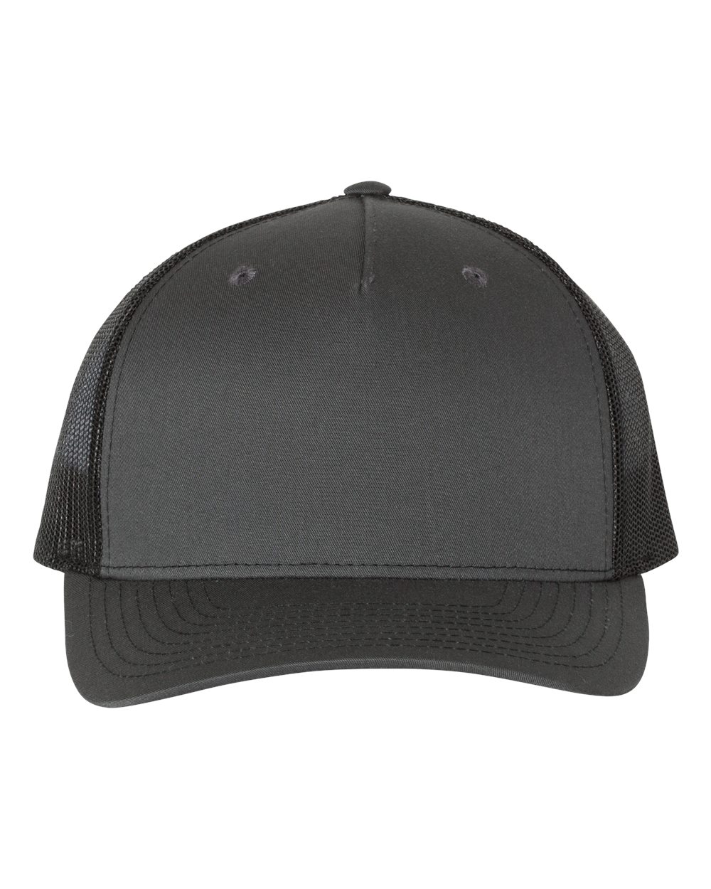Richardson Five-Panel Trucker Cap - 112FP Charcoal- Black