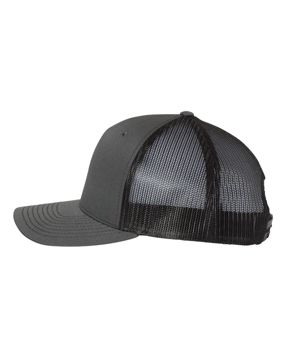 Richardson Five-Panel Trucker Cap - 112FP Charcoal- Black