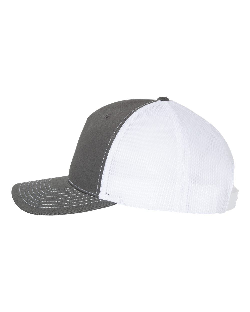 Richardson Five-Panel Trucker Cap - 112FP Charcoal- White