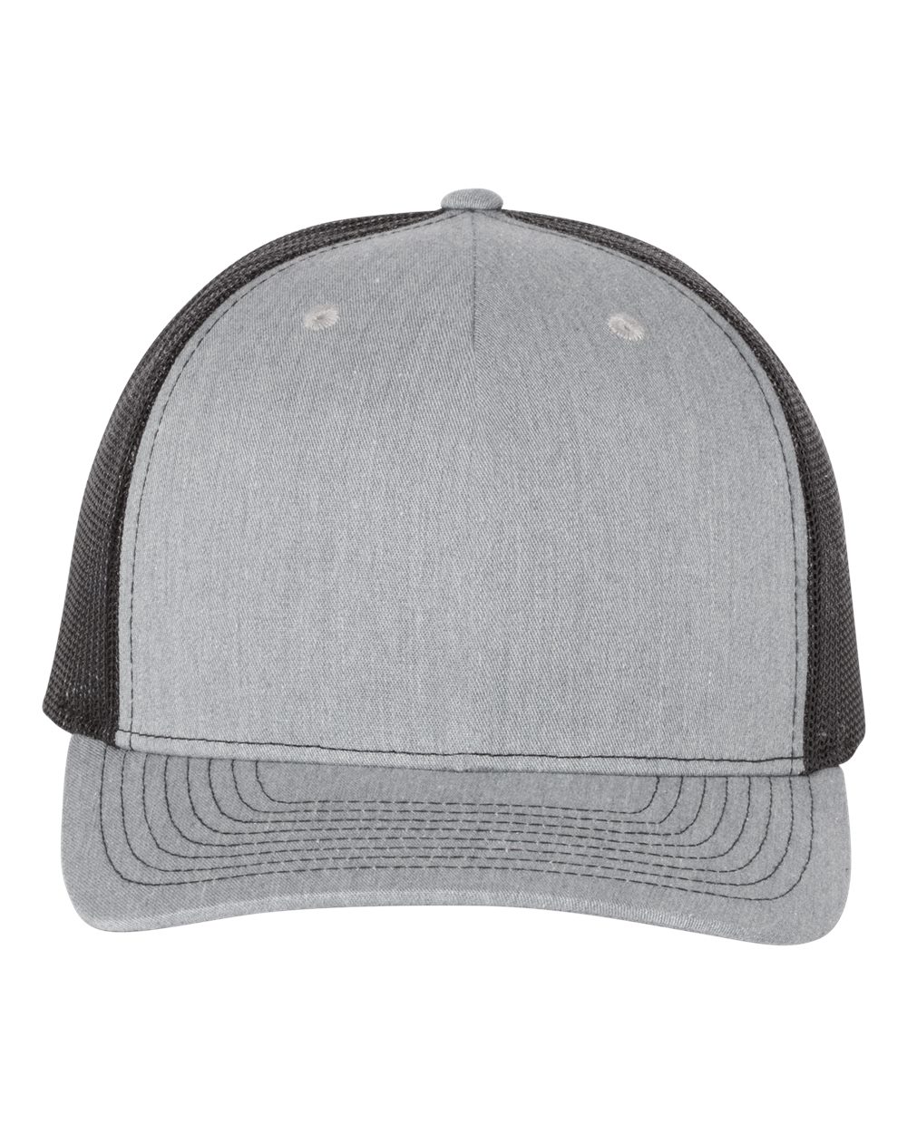 Richardson Five-Panel Trucker Cap - 112FP Heather Grey- Black
