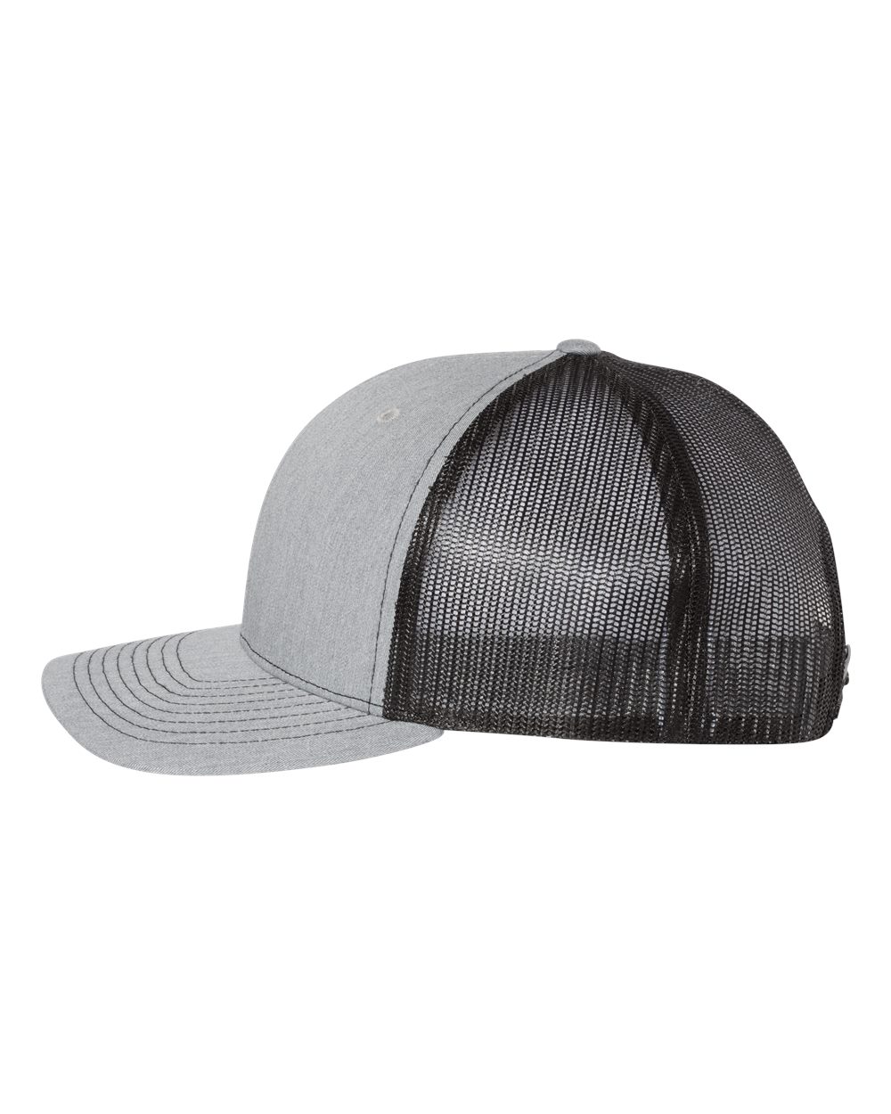 Richardson Five-Panel Trucker Cap - 112FP Heather Grey- Black
