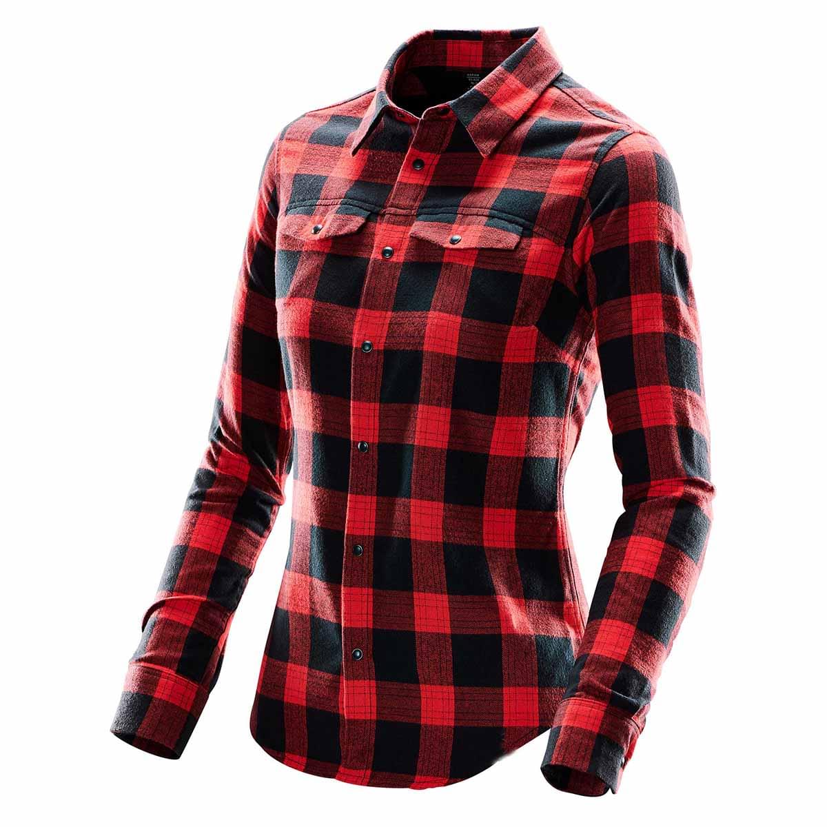 Stormtech Chemise Logan à boutons-pression pour femme - SFX-1W BLACK- RED PLAID