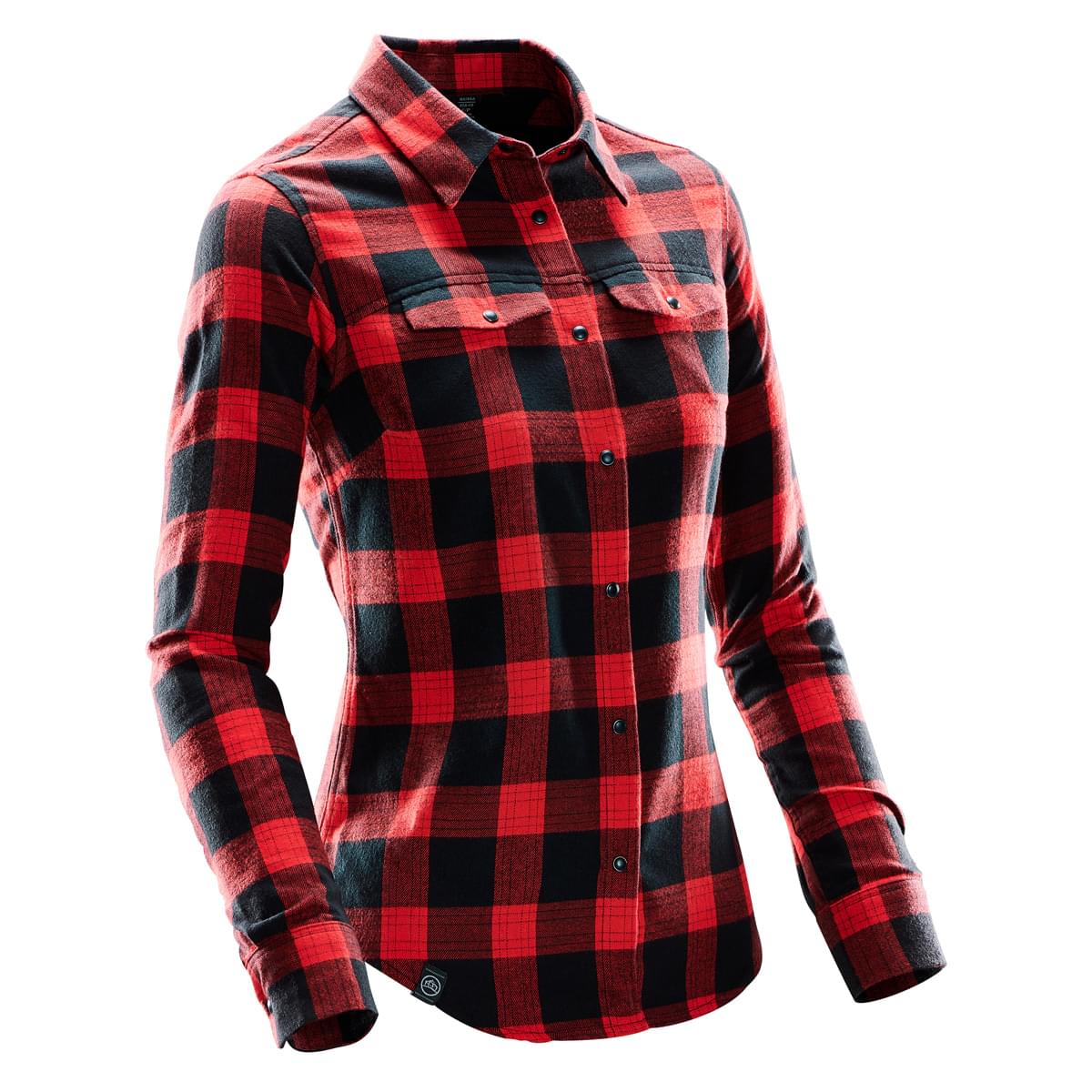 Stormtech Chemise Logan à boutons-pression pour femme - SFX-1W BLACK- RED PLAID