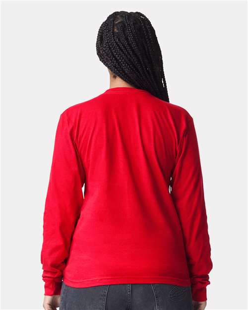 American Apparel Unisex Fine Jersey Long Sleeve Tee - 2007 - 2007W Red
