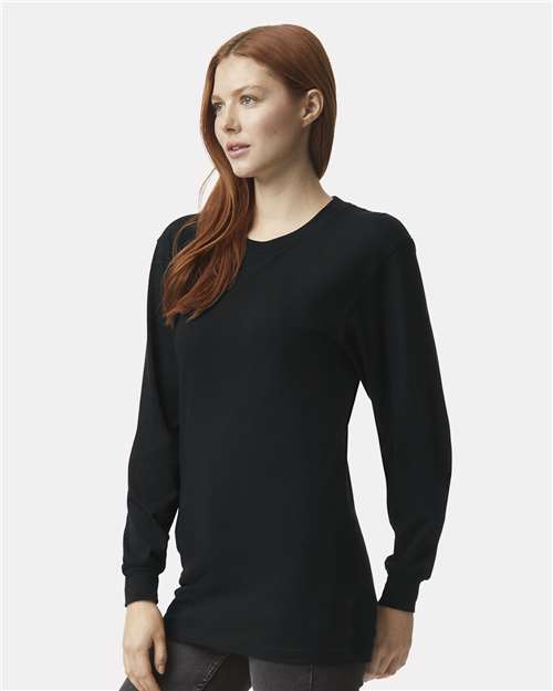 American Apparel Unisex Fine Jersey Long Sleeve Tee - 2007 - 2007W Black