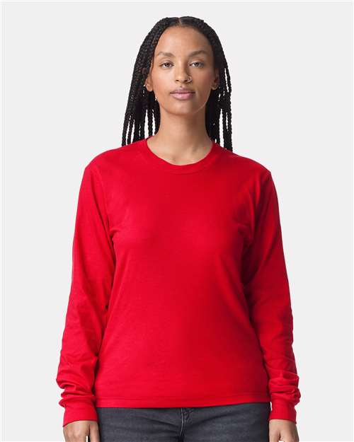 American Apparel Unisex Fine Jersey Long Sleeve Tee - 2007 - 2007W Red