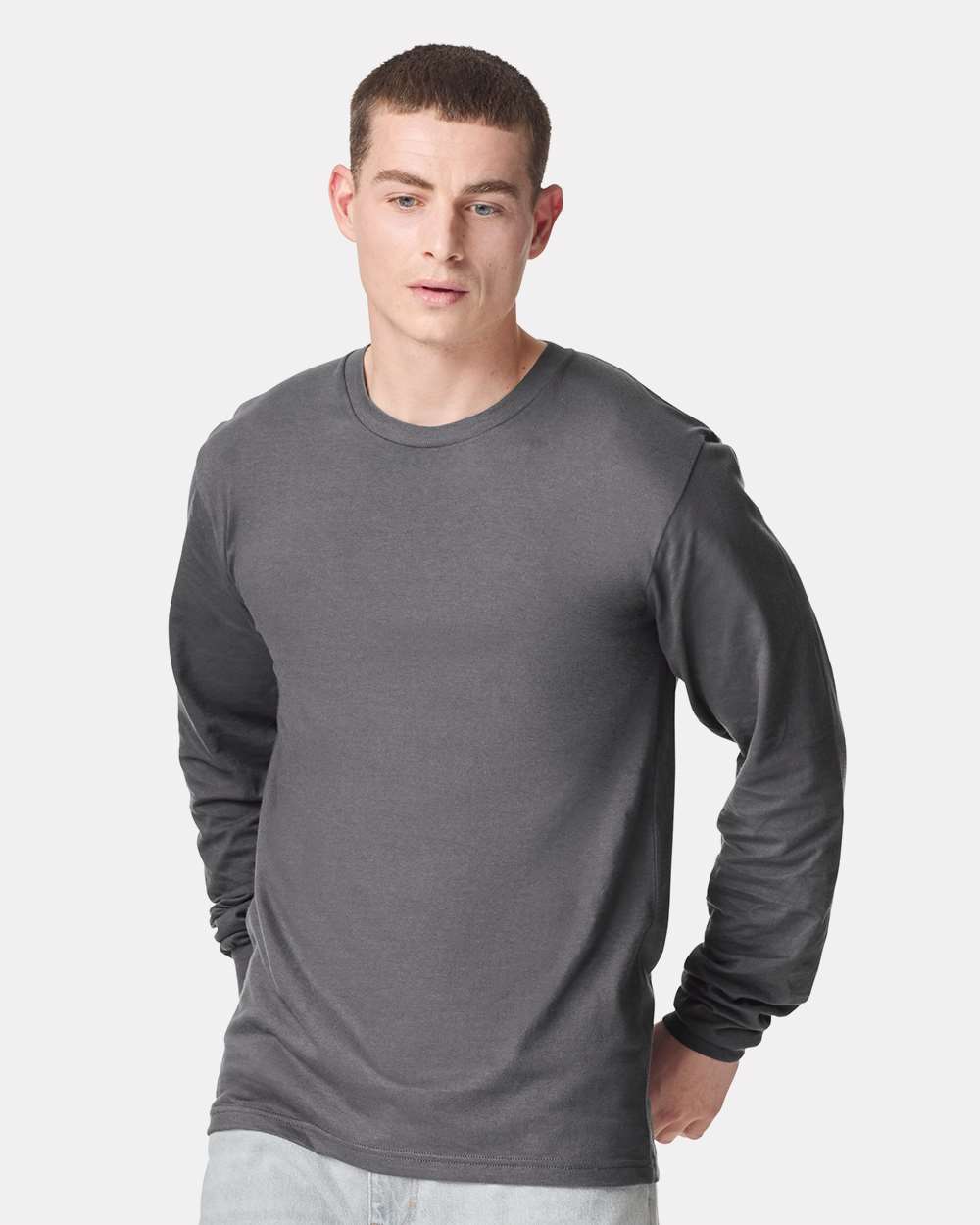 American Apparel Unisex Fine Jersey Long Sleeve Tee - 2007 - 2007W Asphalt