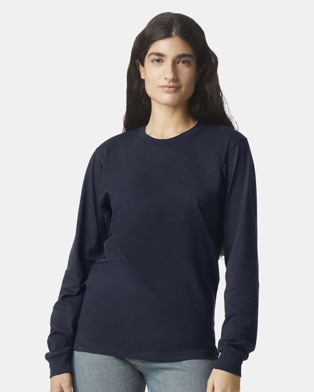 American Apparel Unisex Fine Jersey Long Sleeve Tee - 2007 - 2007W Navy