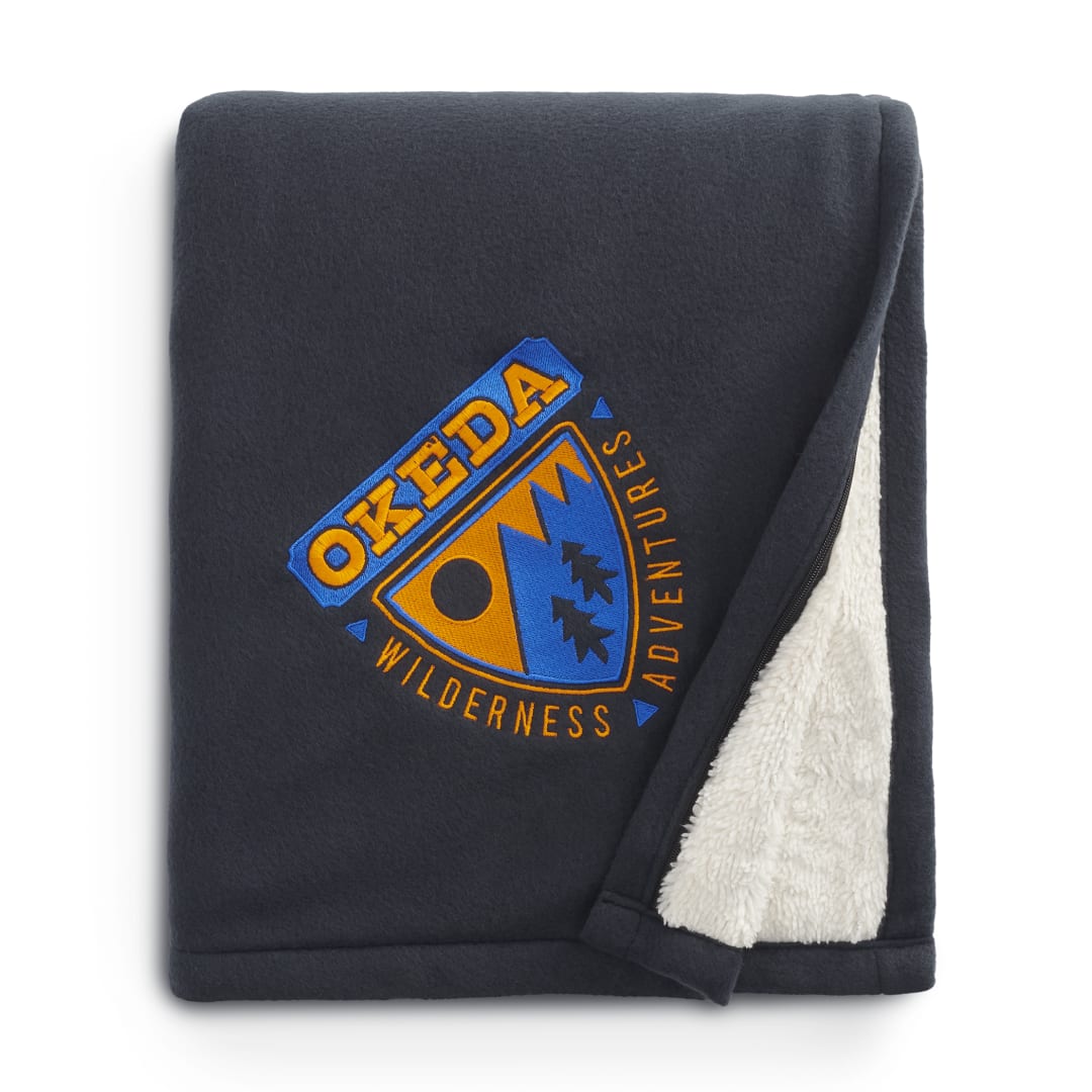 Fleece-Sherpa Blanket - 1080-34 Blue