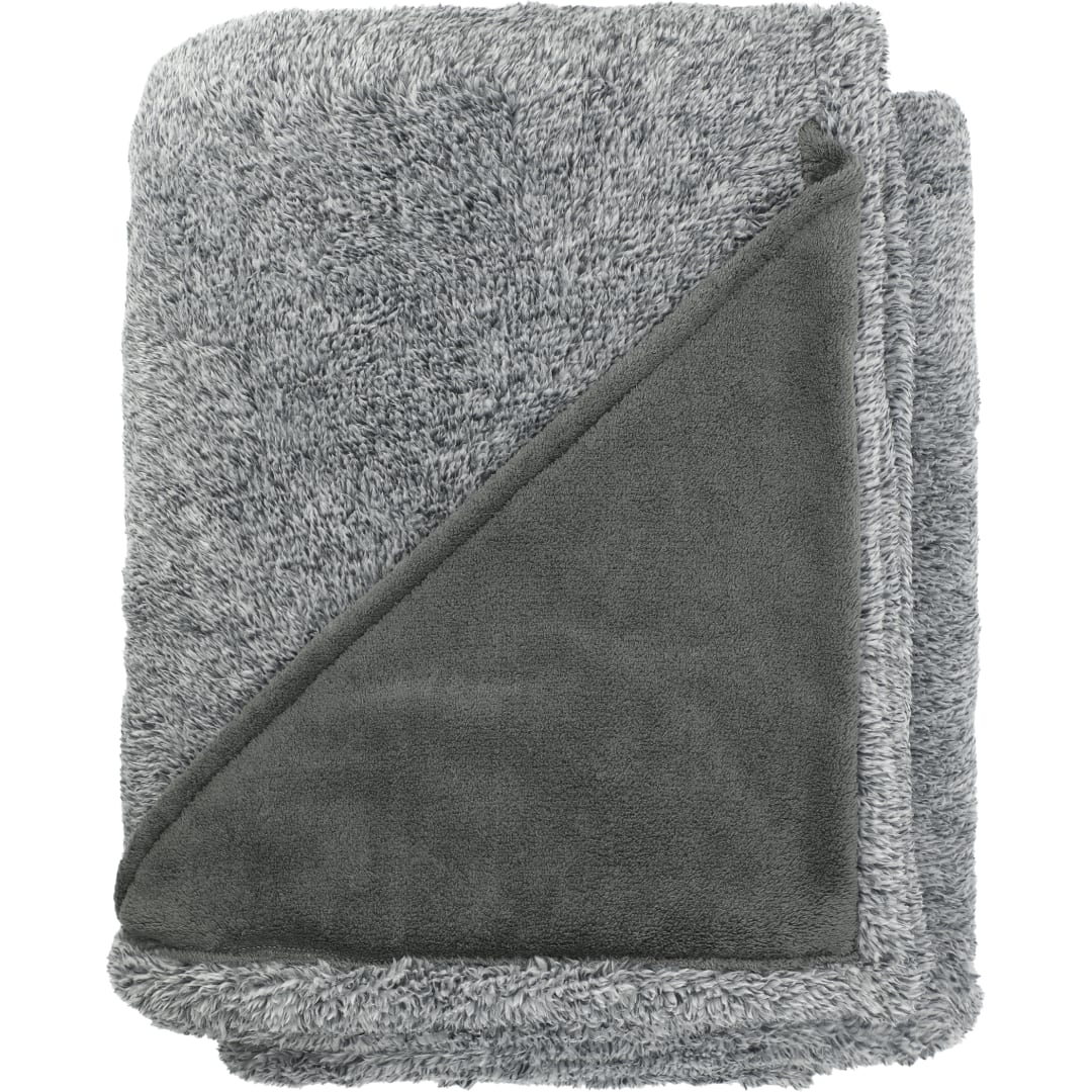 Heathered Fuzzy Fleece Blanket - 1080-49 Gray
