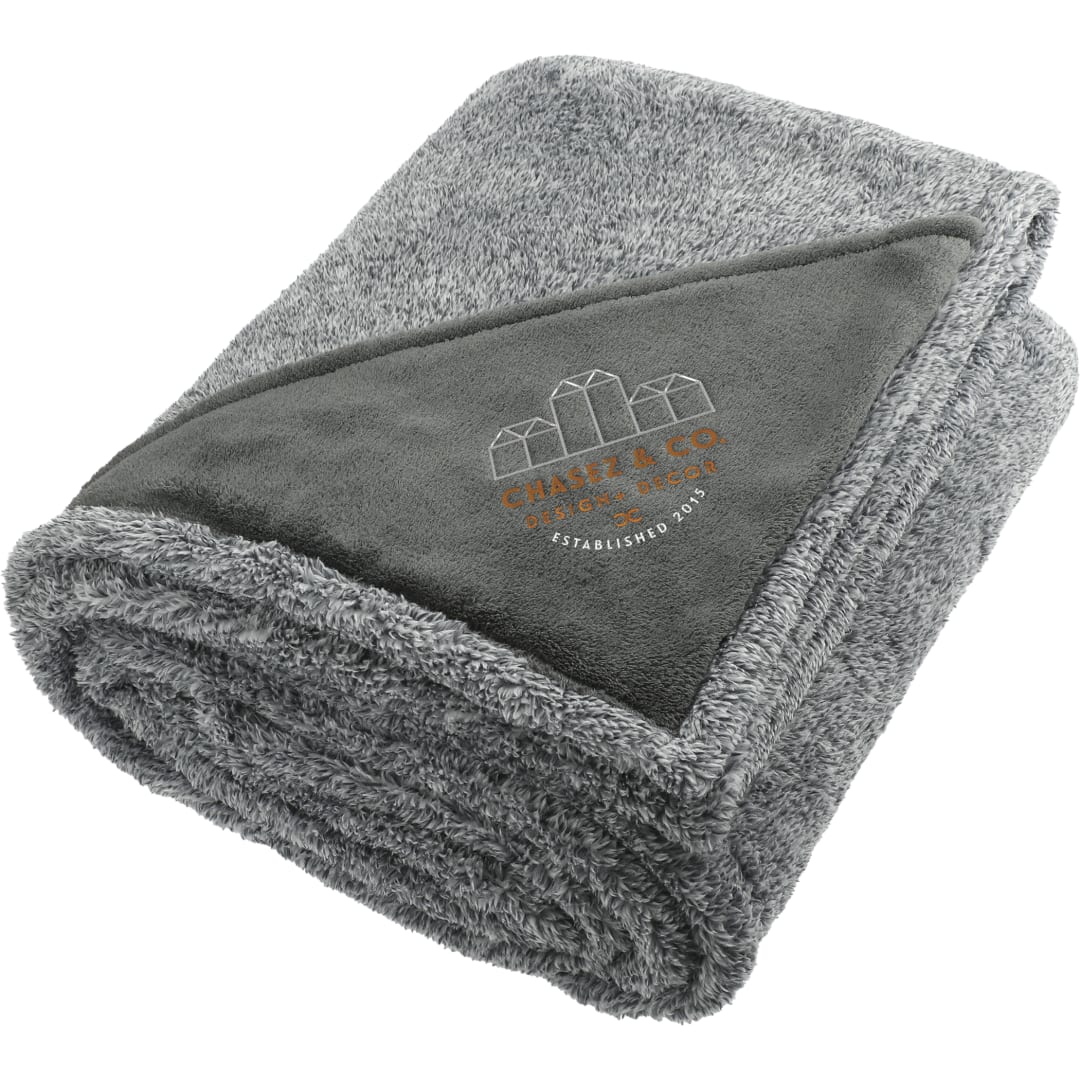 Heathered Fuzzy Fleece Blanket - 1080-49 Gray