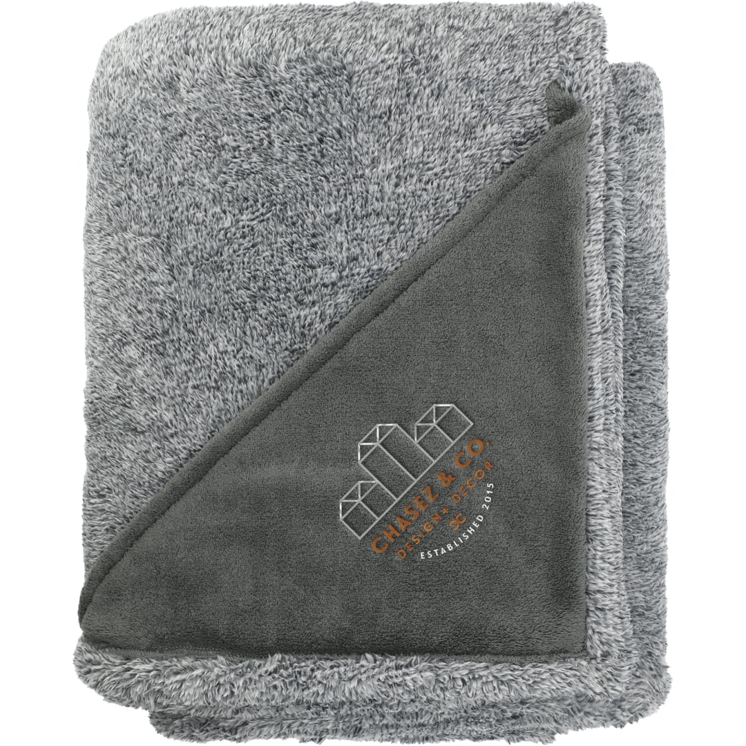 Heathered Fuzzy Fleece Blanket - 1080-49 Gray