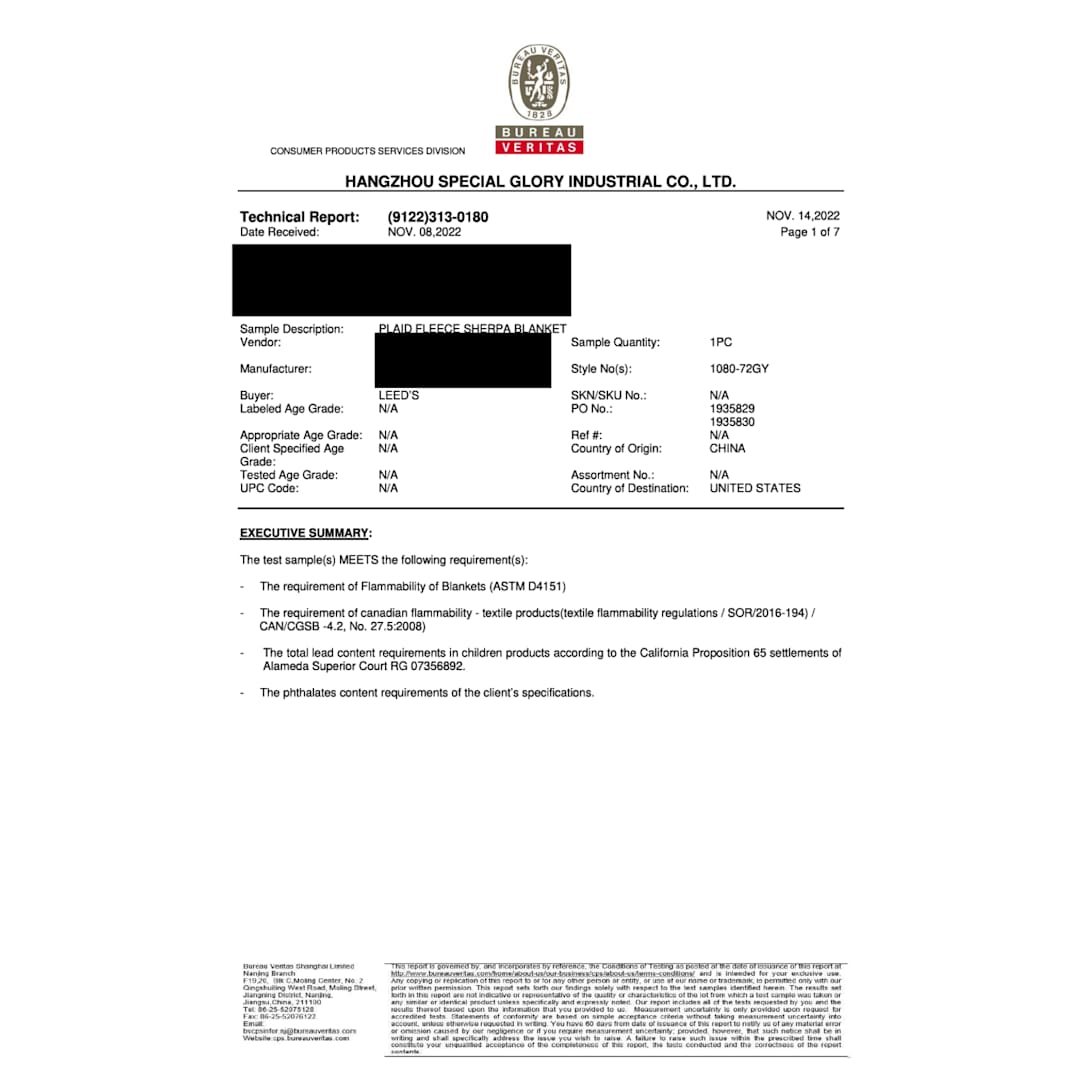 Plaid Fleece Sherpa Blanket - 1080-72 Blue