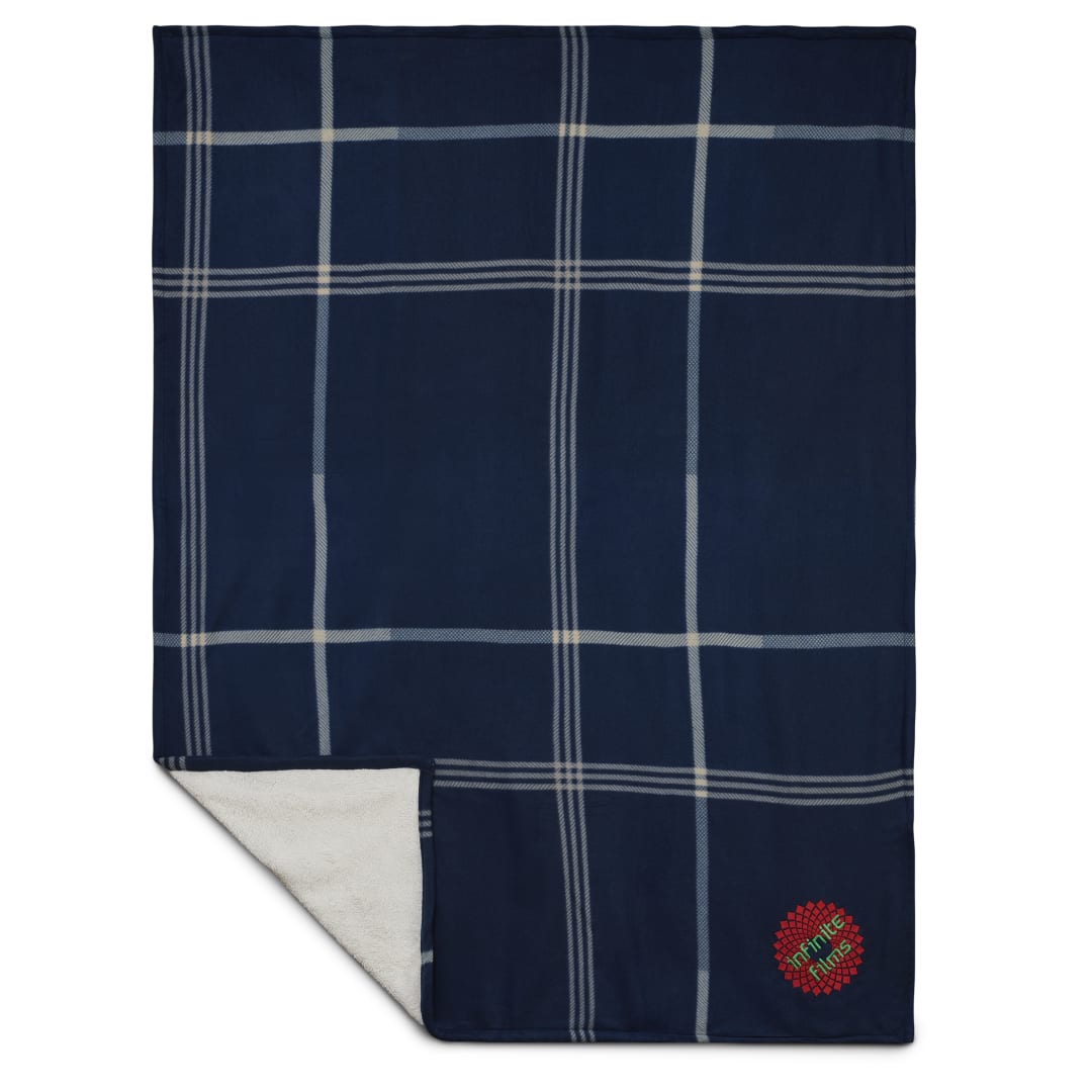Plaid Fleece Sherpa Blanket - 1080-72 Blue