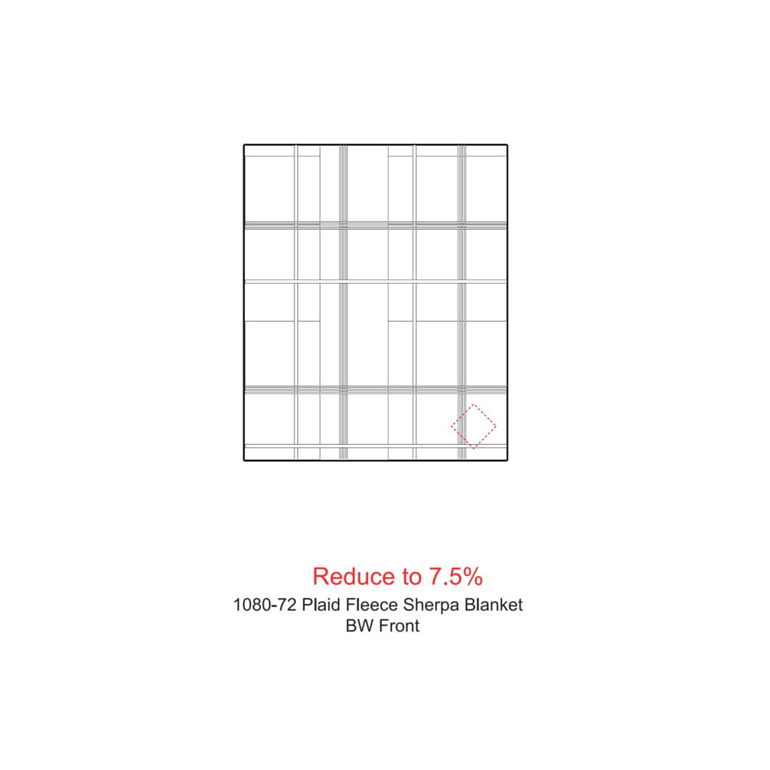 Plaid Fleece Sherpa Blanket - 1080-72 Blue