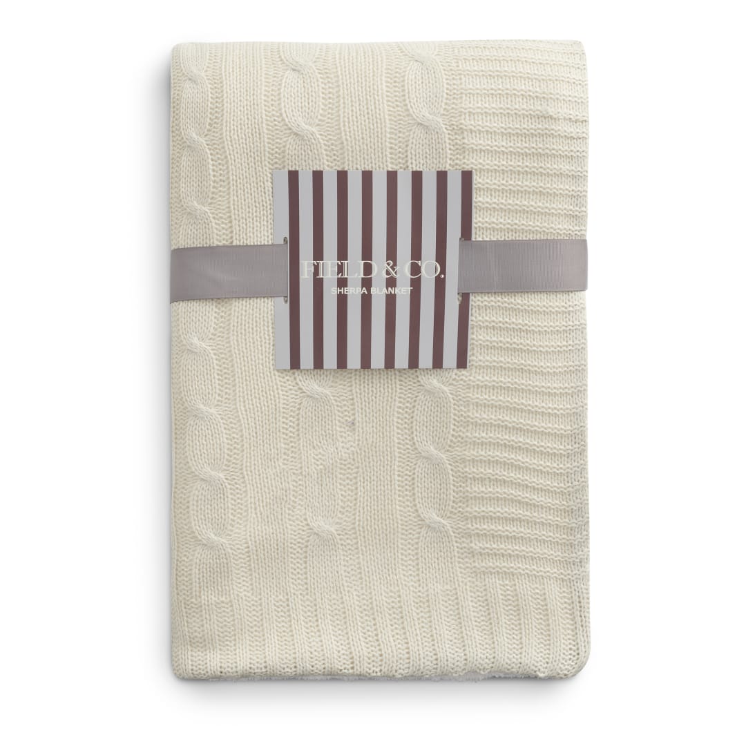 Field & Co. Field & Co.® Cable Knit Sherpa Blanket - 1081-11 Metallic