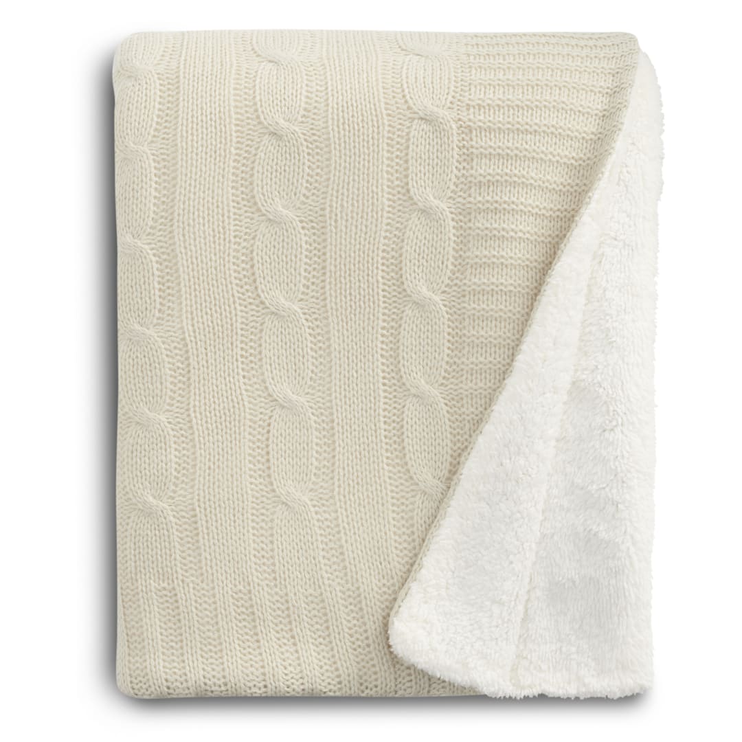 Field & Co. Field & Co.® Cable Knit Sherpa Blanket - 1081-11 Metallic