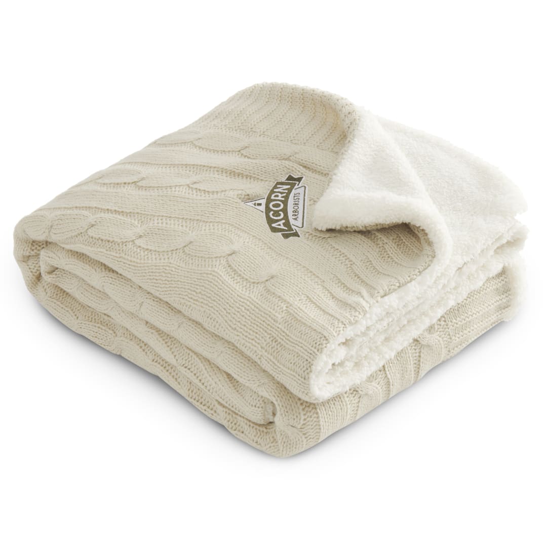 Field & Co. Field & Co.® Cable Knit Sherpa Blanket - 1081-11 Metallic