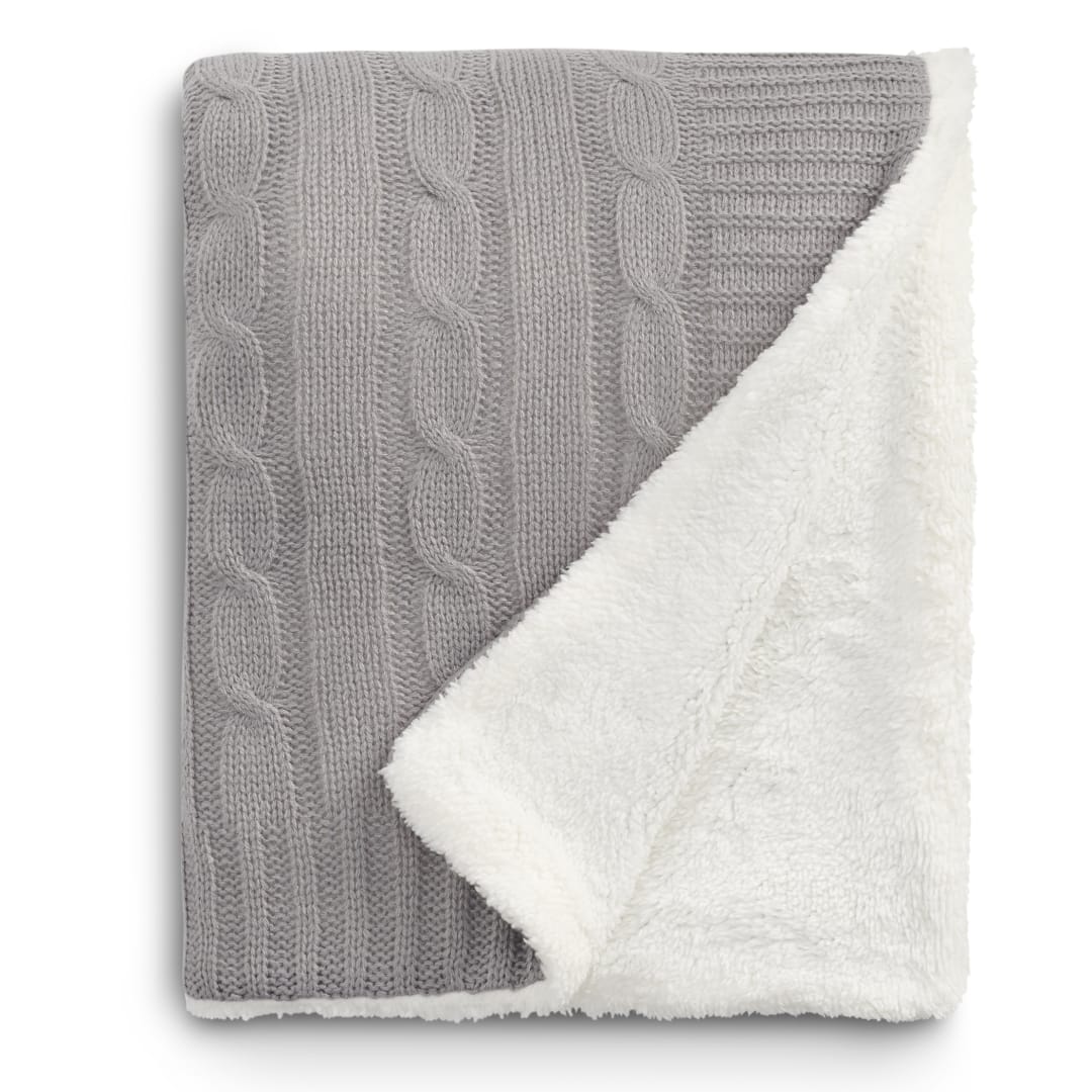 Field & Co. Field & Co.® Cable Knit Sherpa Blanket - 1081-11 Gray