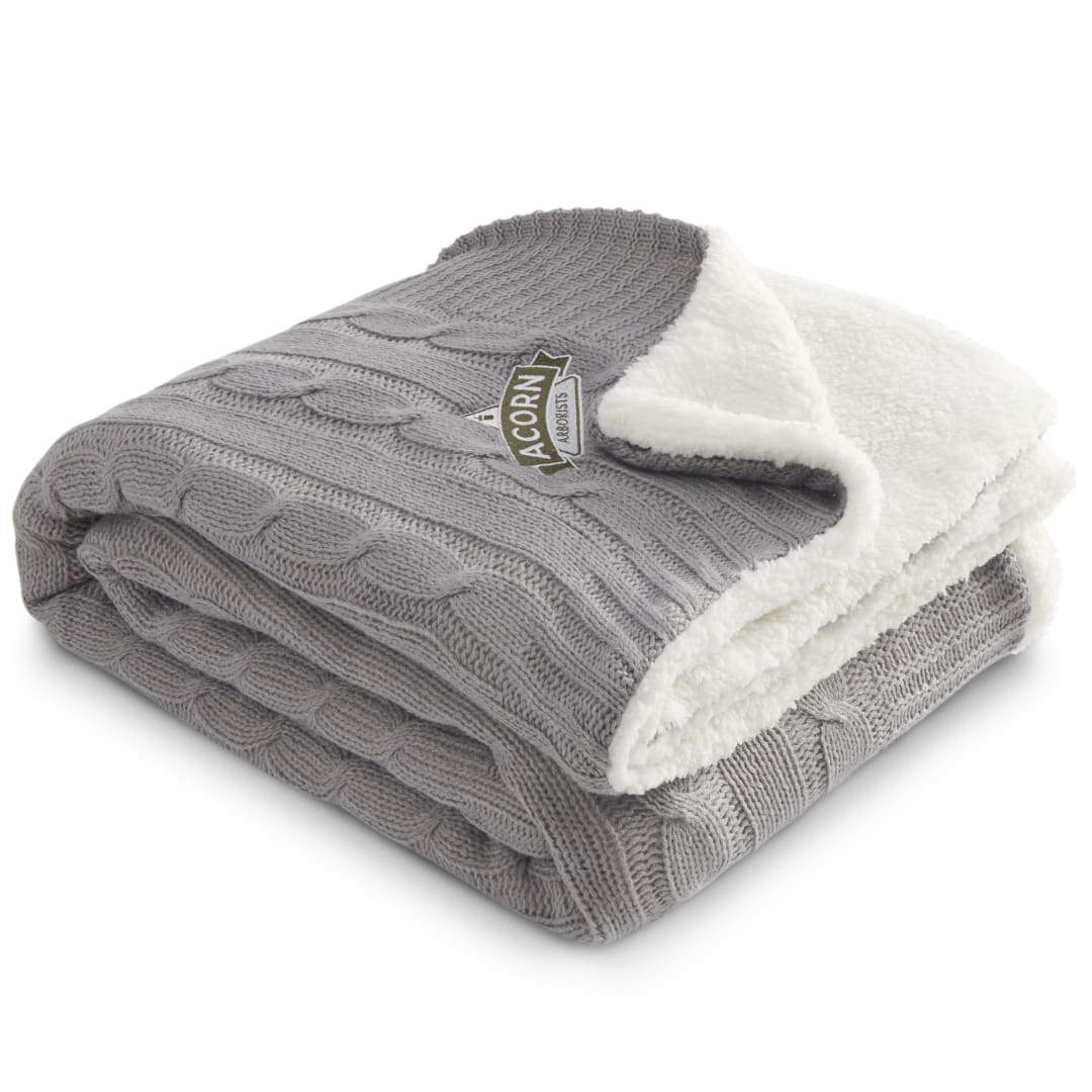 Field & Co. Field & Co.® Cable Knit Sherpa Blanket - 1081-11 Gray