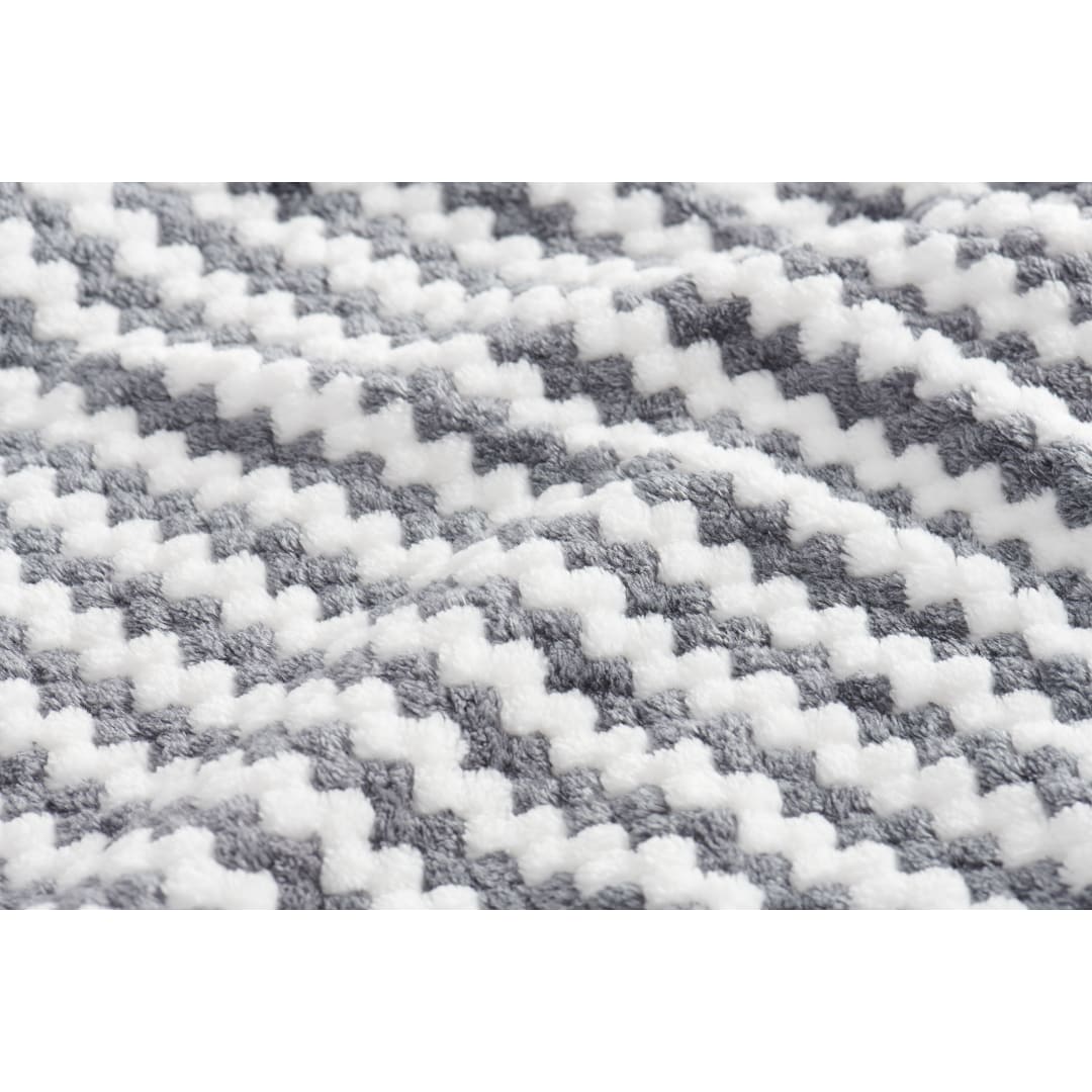 Field & Co. Field & Co.® Chevron Striped Sherpa Blanket - 1081-12 Gray