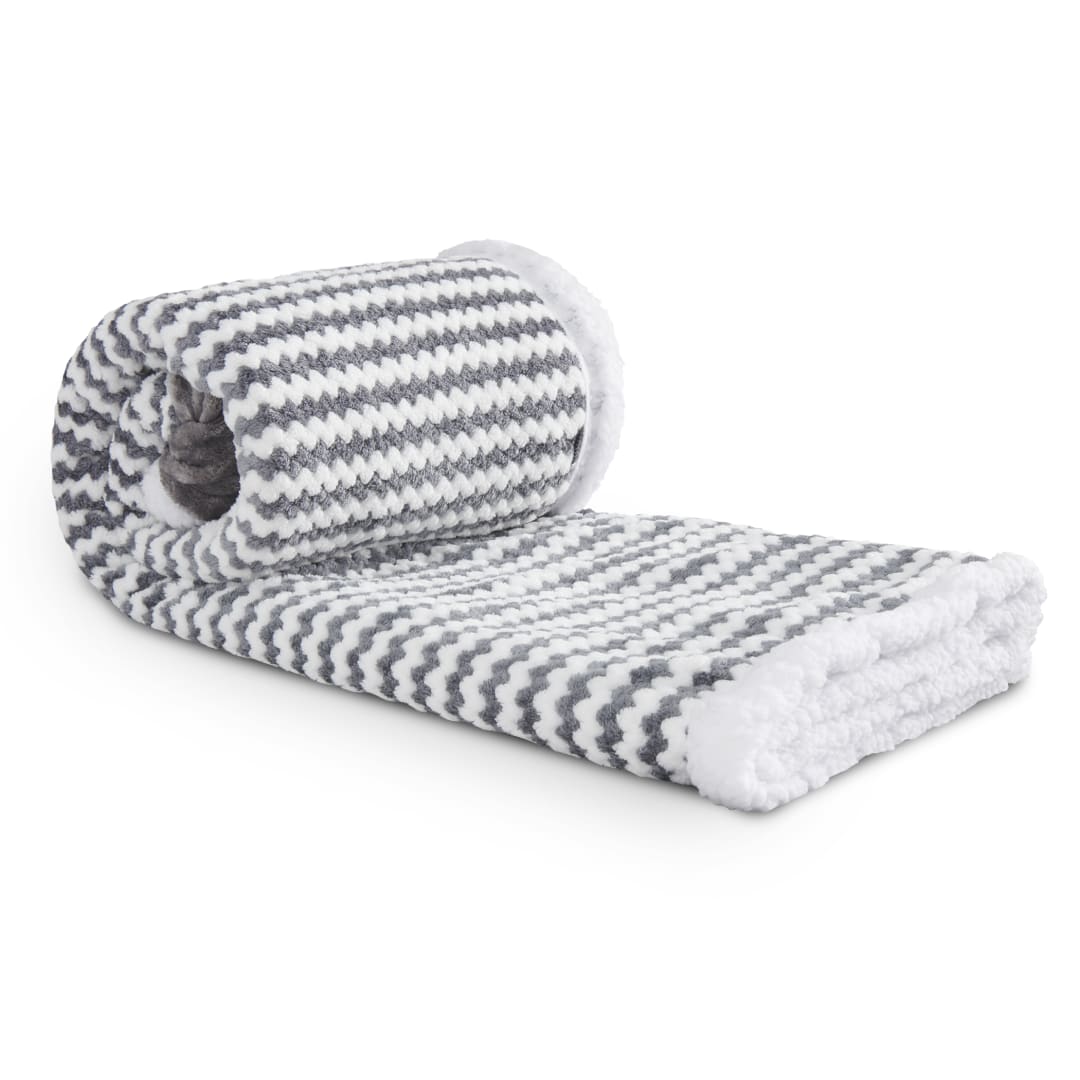 Field & Co. Field & Co.® Chevron Striped Sherpa Blanket - 1081-12 Gray