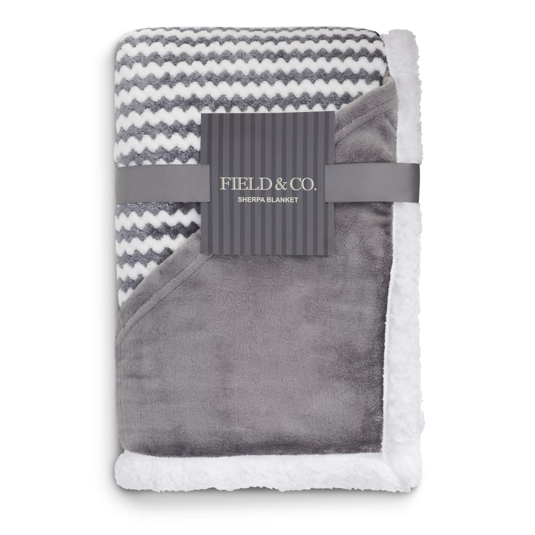 Field & Co. Field & Co.® Chevron Striped Sherpa Blanket - 1081-12 Gray