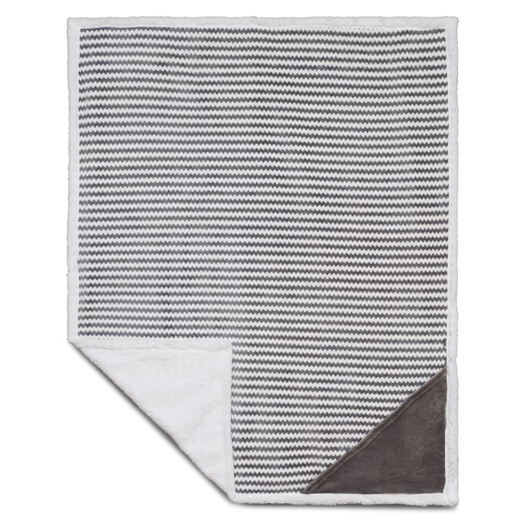 Field & Co. Field & Co.® Chevron Striped Sherpa Blanket - 1081-12 Gray