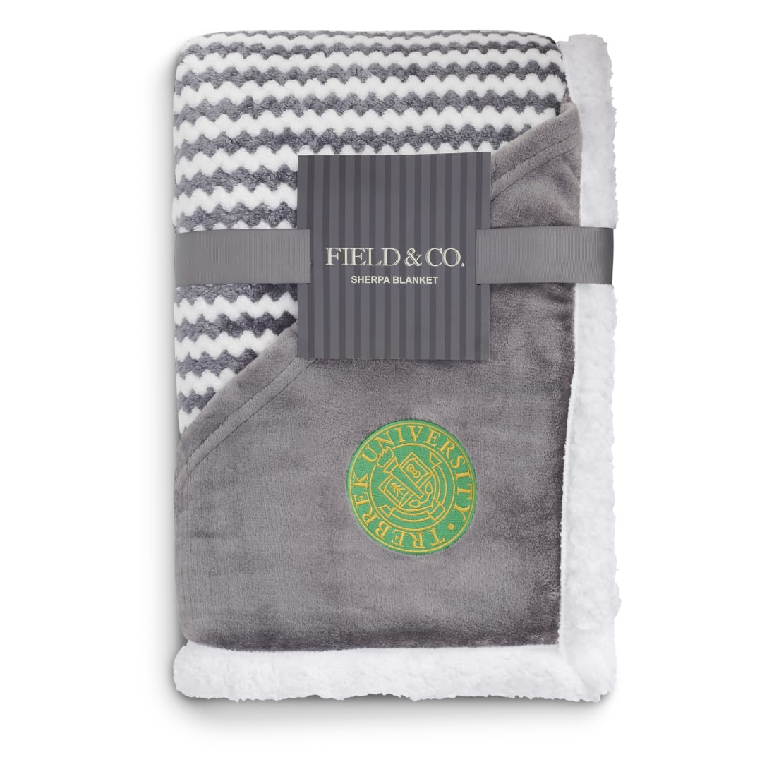 Field & Co. Field & Co.® Chevron Striped Sherpa Blanket - 1081-12 Gray