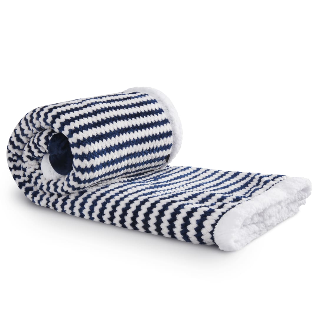 Field & Co. Field & Co.® Chevron Striped Sherpa Blanket - 1081-12 Blue