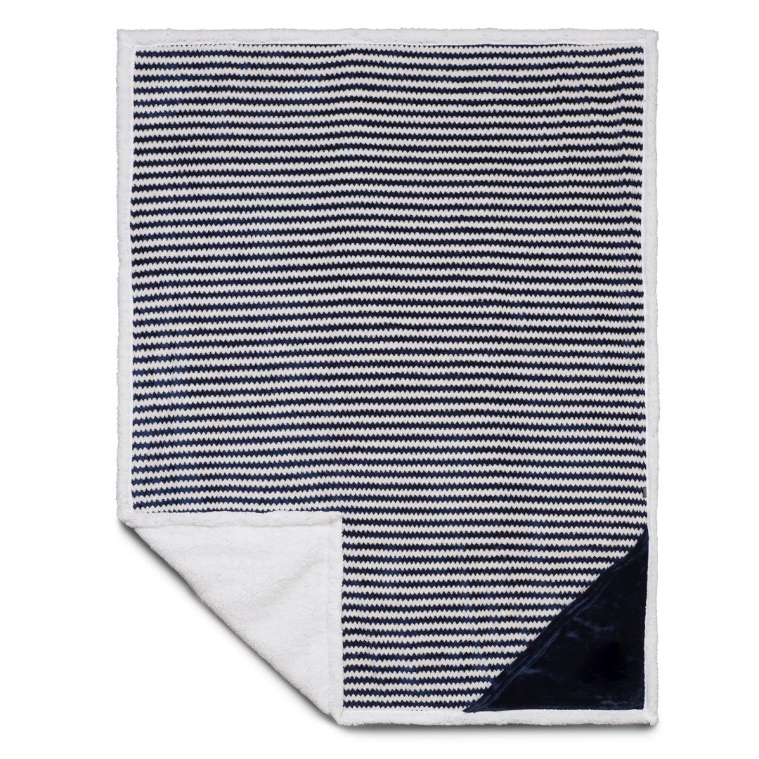 Field & Co. Field & Co.® Chevron Striped Sherpa Blanket - 1081-12 Blue