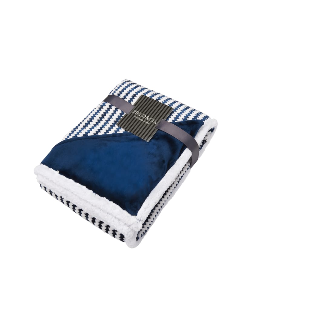 Field & Co. Field & Co.® Chevron Striped Sherpa Blanket - 1081-12 Blue