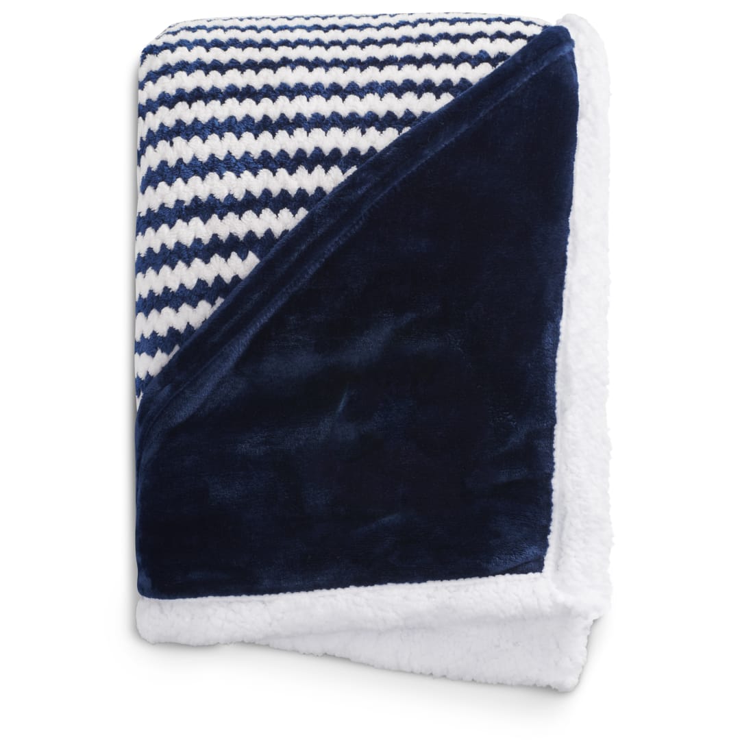 Field & Co. Field & Co.® Chevron Striped Sherpa Blanket - 1081-12 Blue