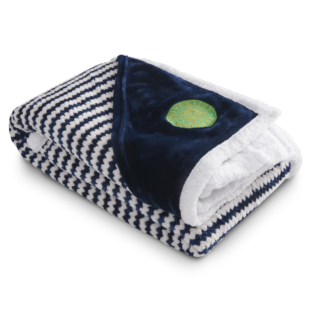 Field & Co. Field & Co.® Chevron Striped Sherpa Blanket - 1081-12 Blue