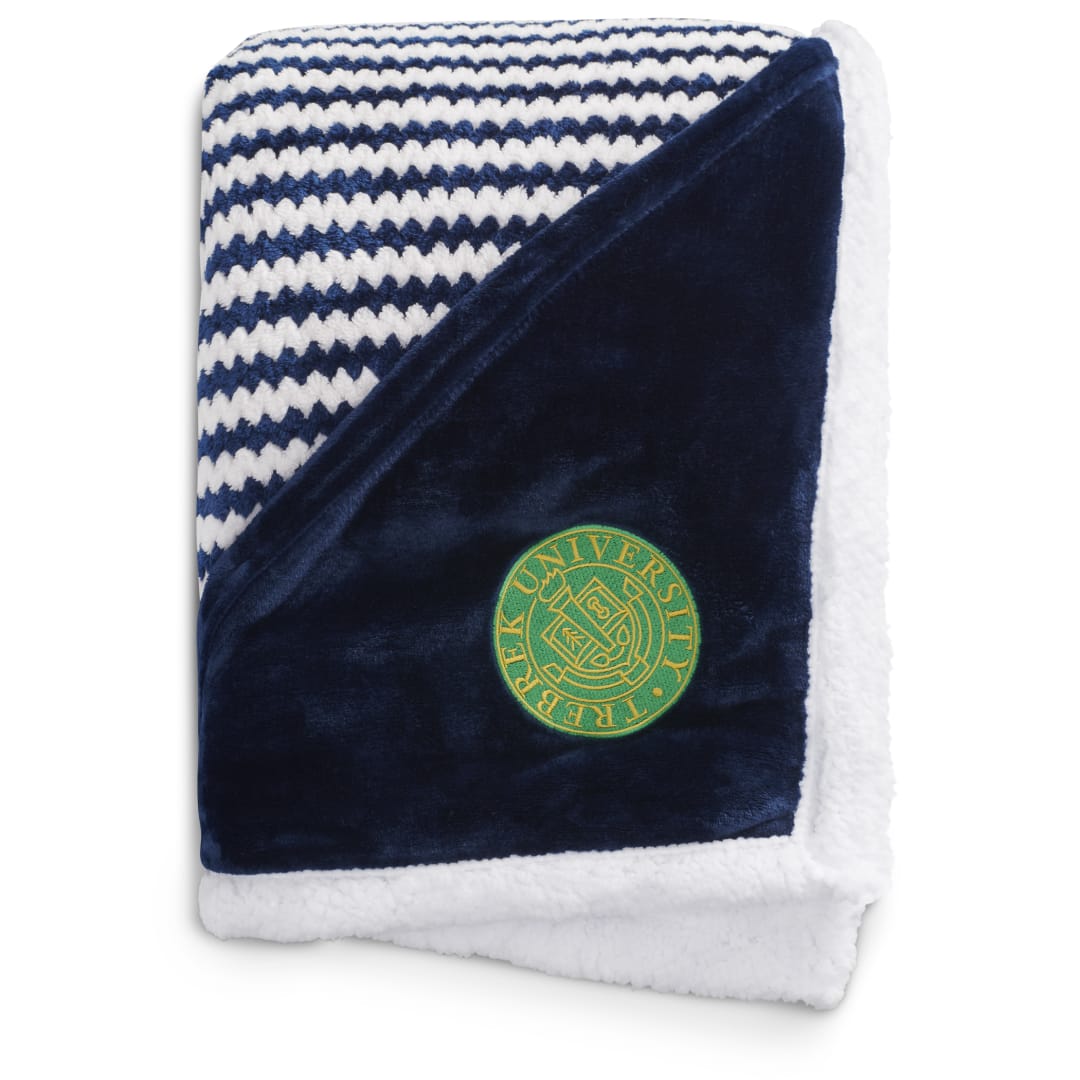 Field & Co. Field & Co.® Chevron Striped Sherpa Blanket - 1081-12 Blue