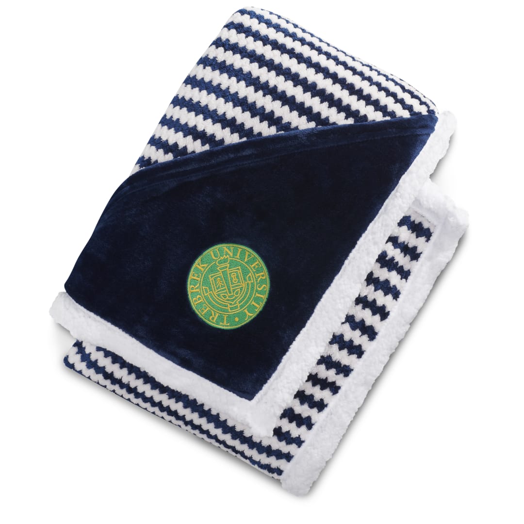 Field & Co. Field & Co.® Chevron Striped Sherpa Blanket - 1081-12 Blue