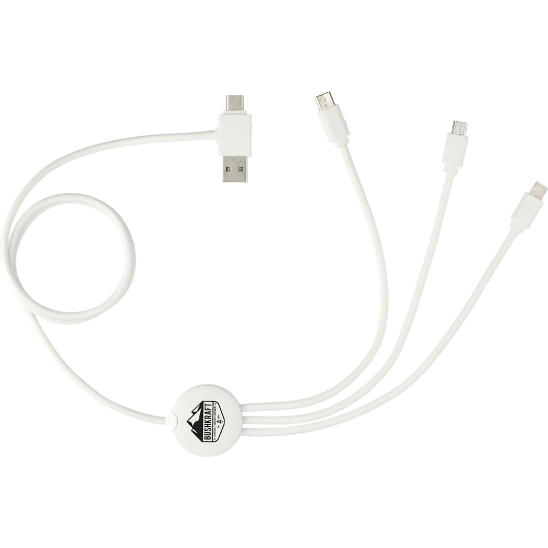 5-in-1 Charging Cable with Coating - 7143-17 White