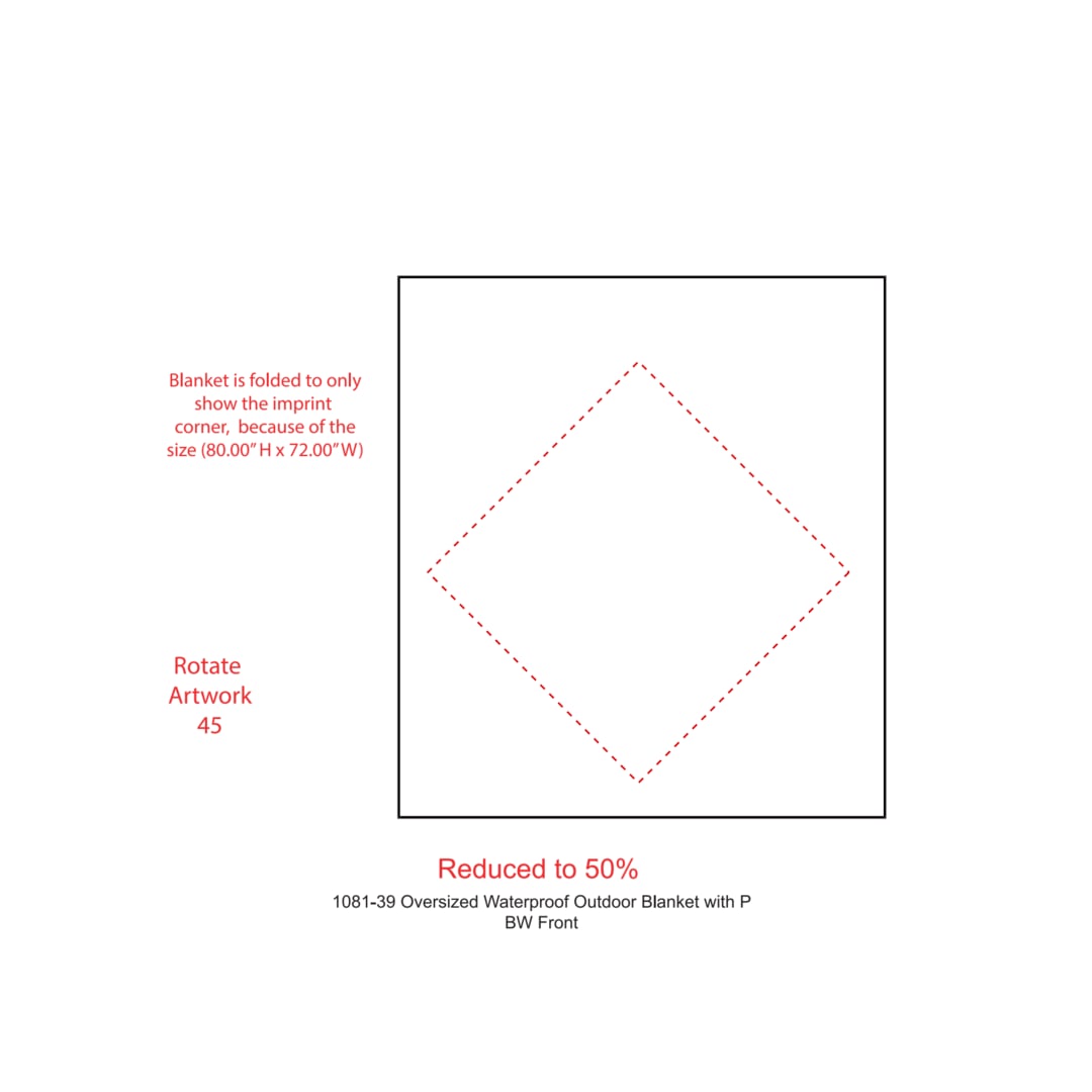 Oversized Waterproof Outdoor Blanket with Pouch - 1081-39 Black