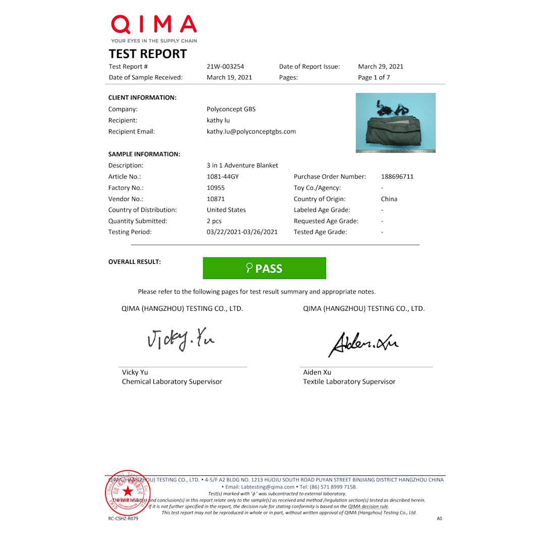 3 in 1 Adventure Blanket - 1081-44 Gray