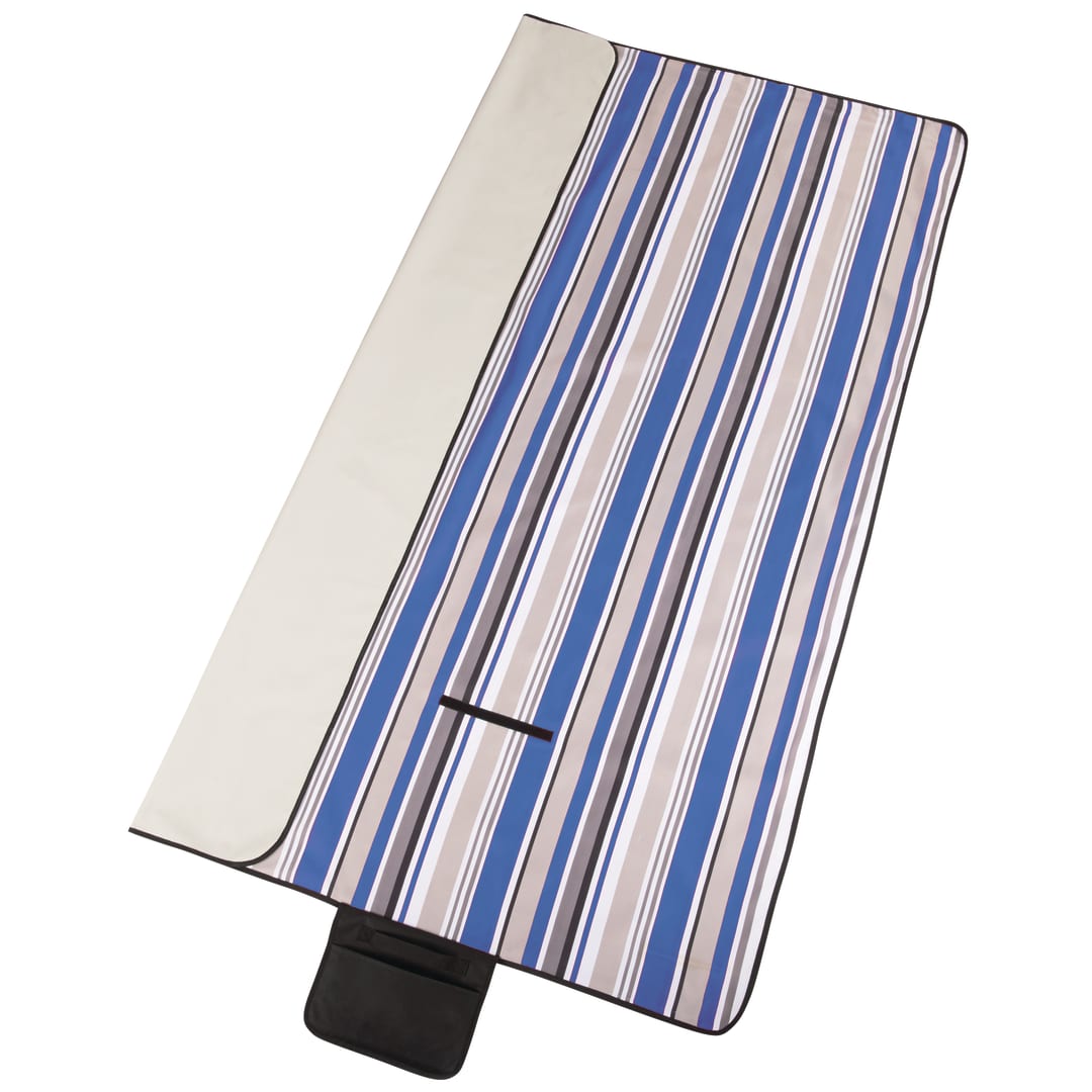 Oversized Striped Picnic and Beach Blanket - 1081-45 Blue