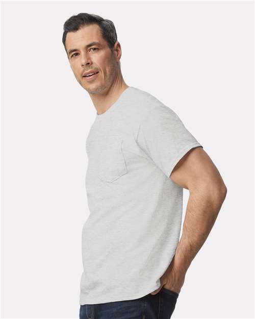 Gildan Unisex Ultra Cotton® Pocket T-Shirt - 2300 Ash