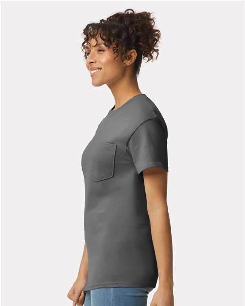 Gildan Unisex Ultra Cotton® Pocket T-Shirt - 2300 Charcoal