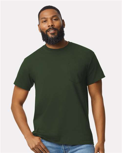 Gildan Unisex Ultra Cotton® Pocket T-Shirt - 2300 Forest Green