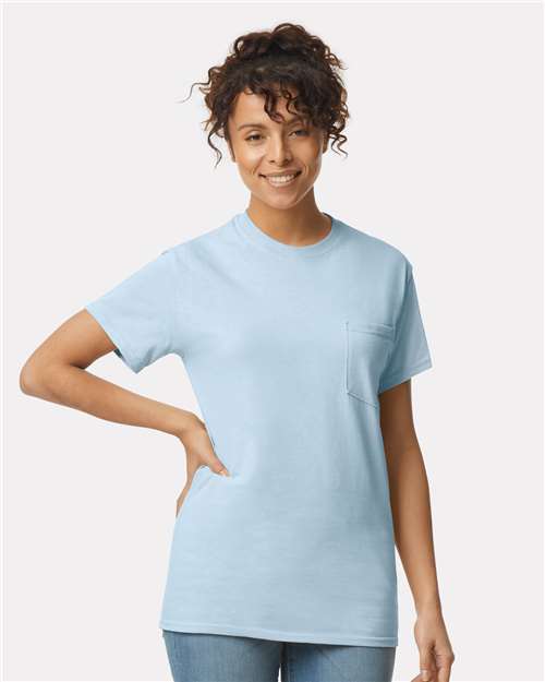 Gildan Unisex Ultra Cotton® Pocket T-Shirt - 2300 Light Blue