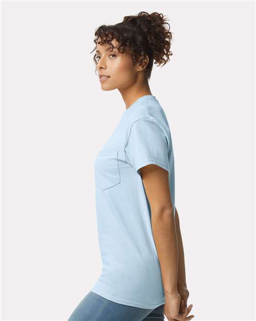Gildan Unisex Ultra Cotton® Pocket T-Shirt - 2300 Light Blue