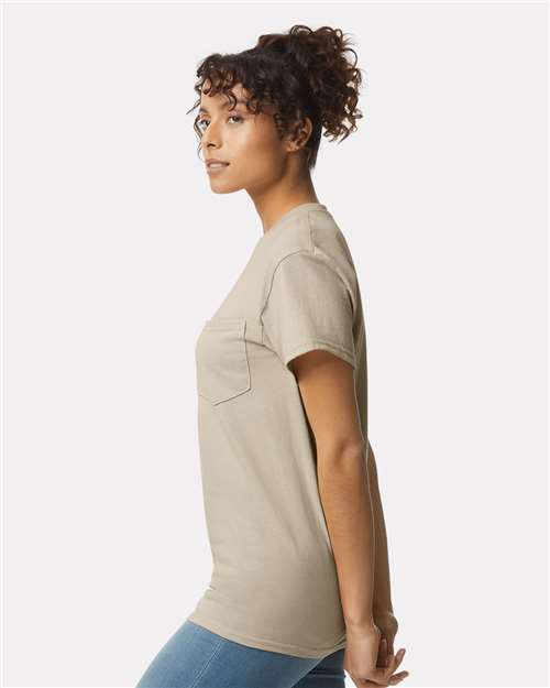 Gildan Unisex Ultra Cotton® Pocket T-Shirt - 2300 Sand