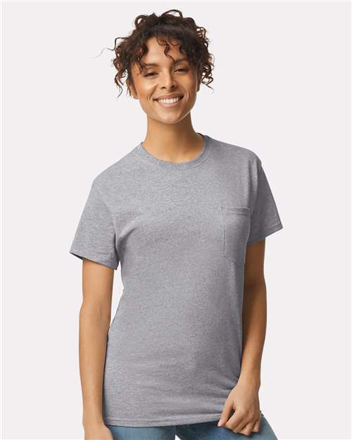 Gildan Unisex Ultra Cotton® Pocket T-Shirt - 2300 Sport Grey