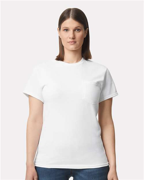 Gildan Unisex Ultra Cotton® Pocket T-Shirt - 2300 White