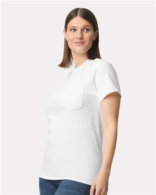 Gildan Unisex Ultra Cotton® Pocket T-Shirt - 2300 White