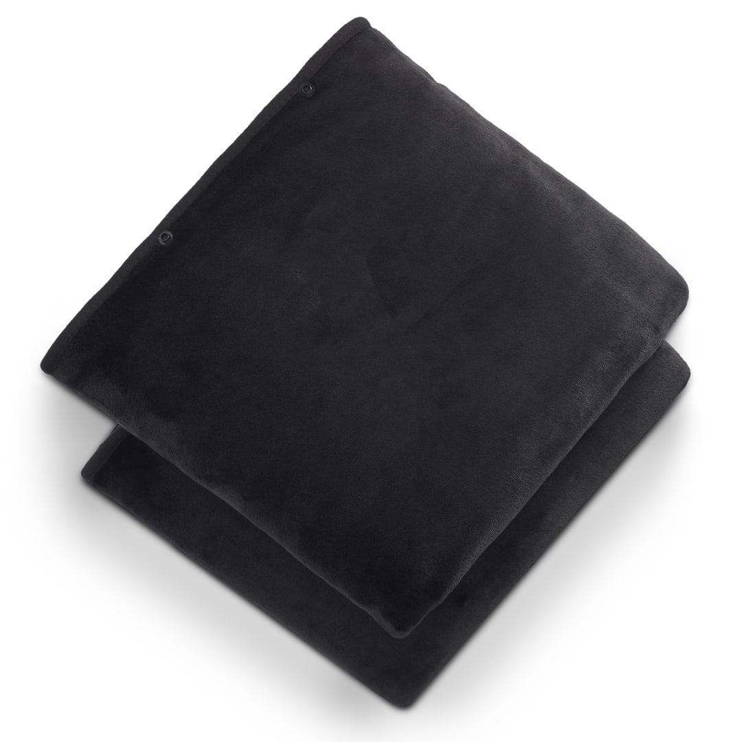 Oversized Wearable WFH Cozy Fleece Sherpa Blanket - 1081-56 Black